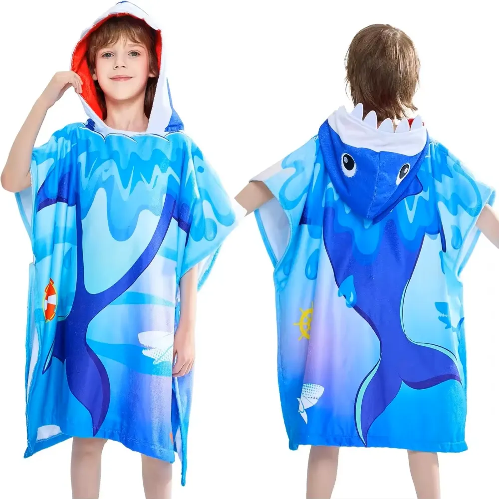 hooded kids poncho 